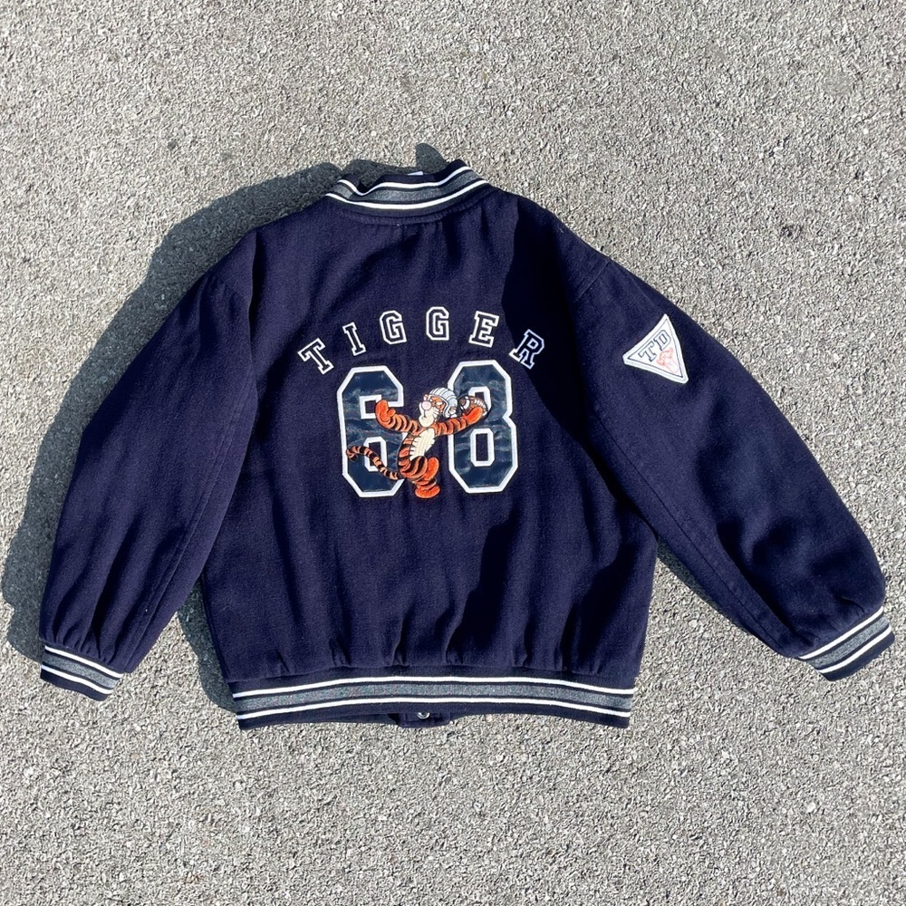 Tigger Football 1990s Disney Store Wool Blend Letterman Jacket Youth Size (M)